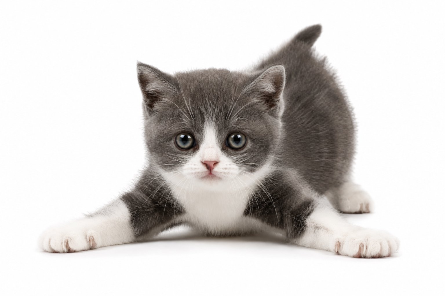 Grey and white kitten